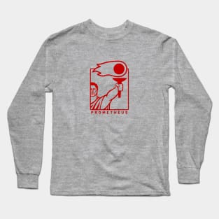 Minimalist art of Prometheus. For Geek mythology fans in red ink Long Sleeve T-Shirt